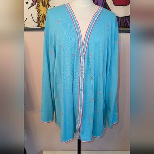 Quacker Factory Turquoise and Pink Knit